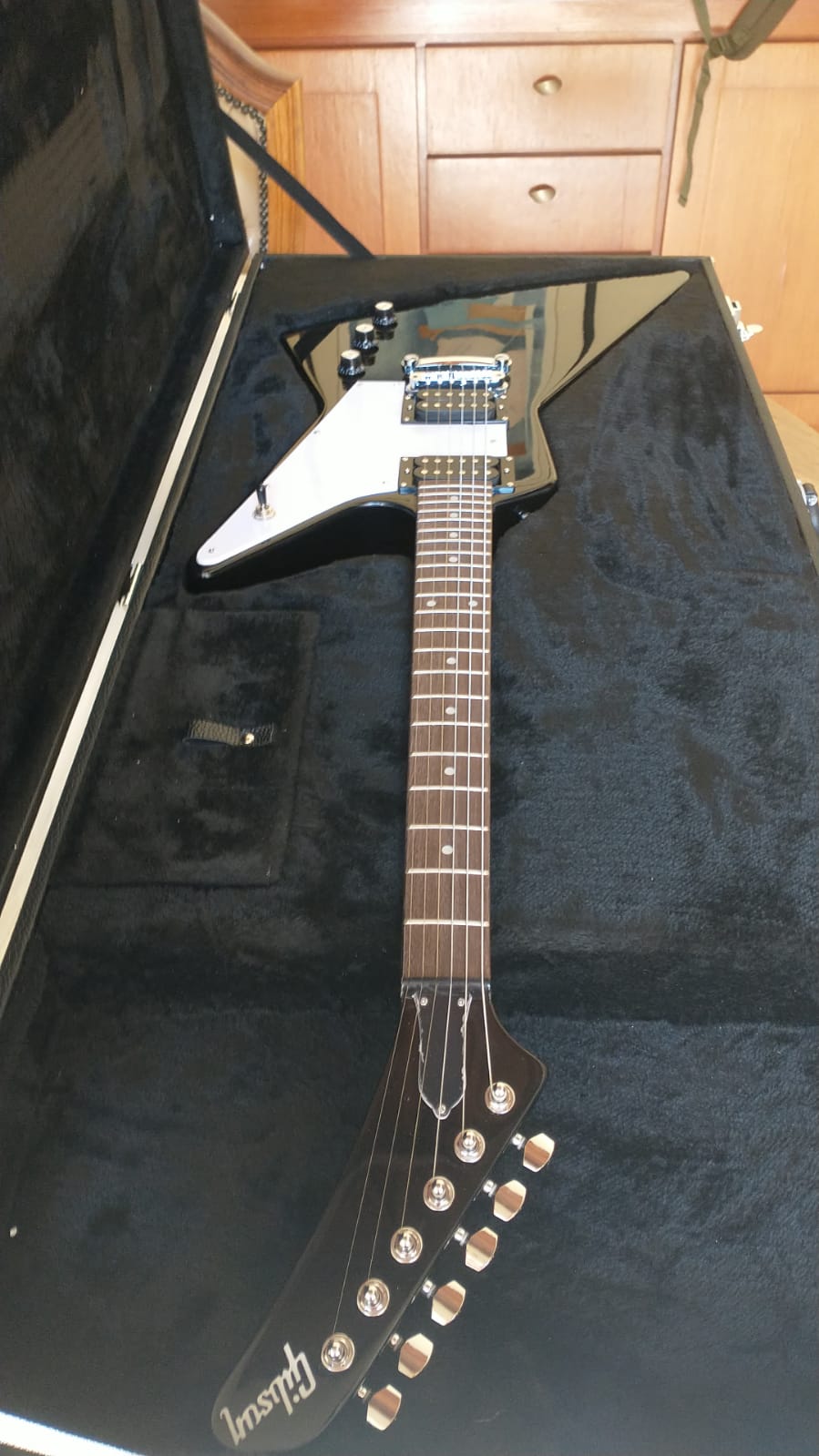 Gibson Explorer T Ebony 1976 Reissue Black Chinese Replica